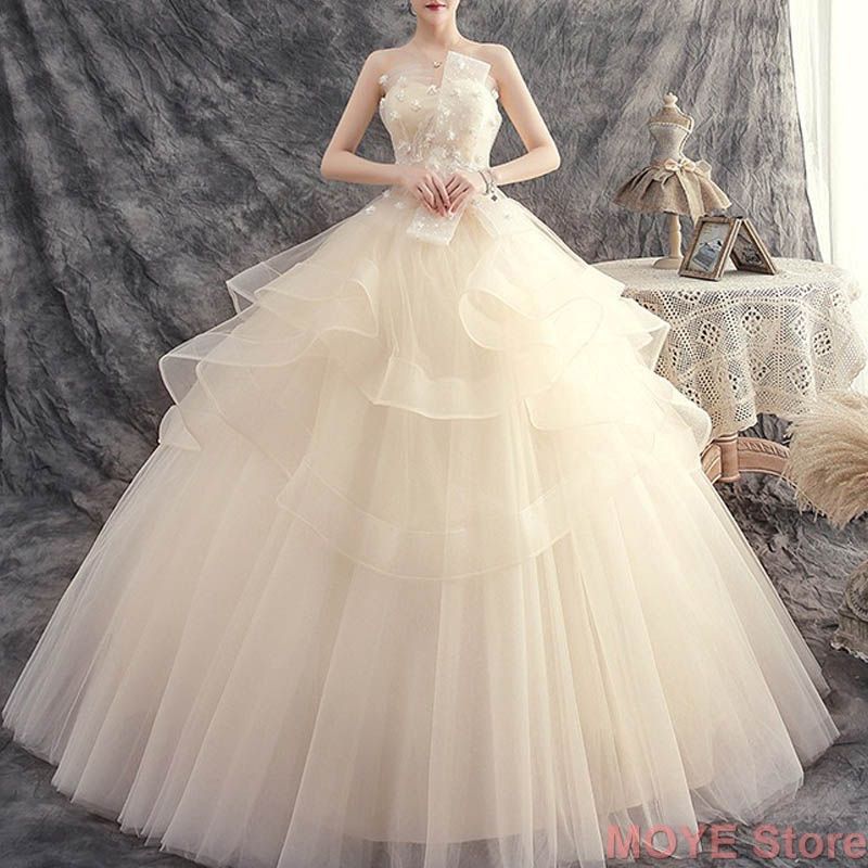 ウェディングドレス ウエディングドレス 二次会 結婚式 披露宴 前撮り チューブトップ ロングドレス 花嫁 Aラインドレス サテン ビスチェ オフショルダー 編み上げ 0953