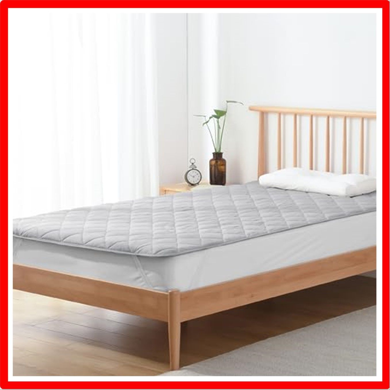 【匿名配送】グレー_2.セミダブル・120X200cm Style: 綿100% クモリ(Kumori) 洗える 敷きパッド 綿100% ベッドパッド 丸洗いO