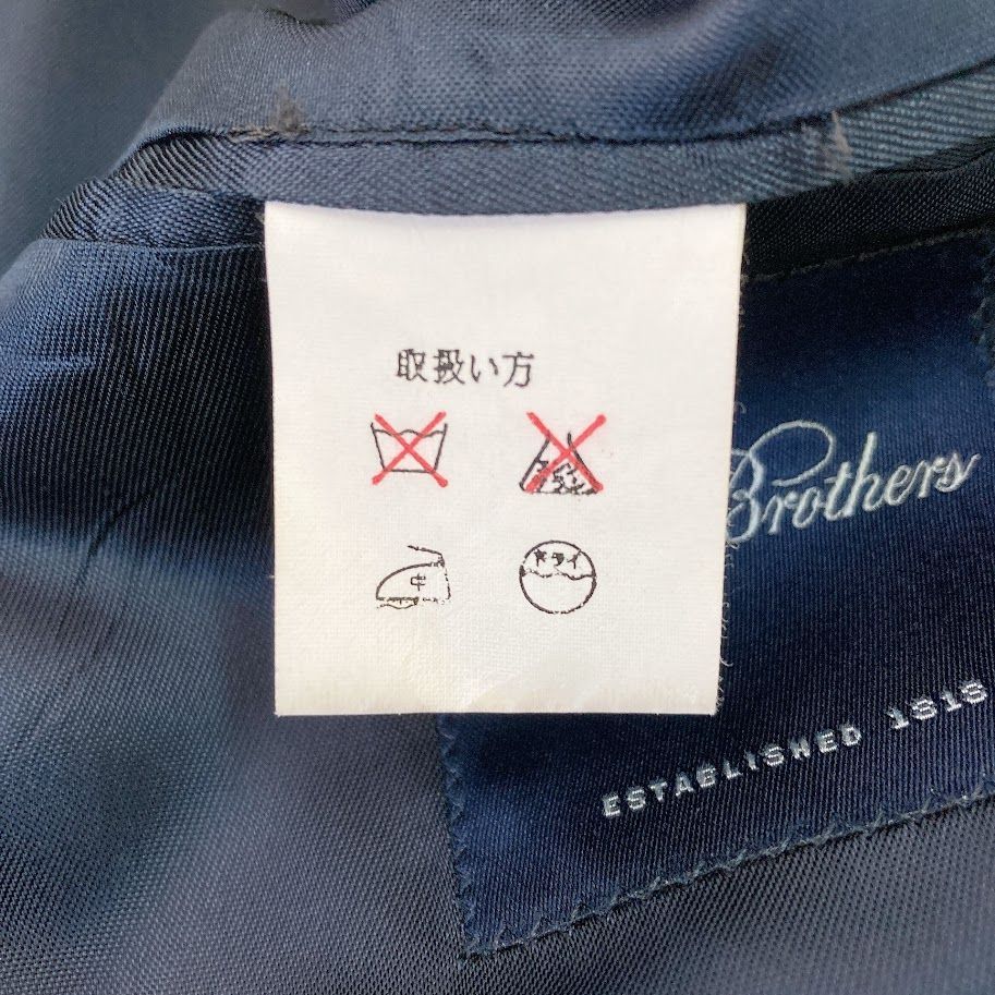 美品】ブルックスブラザーズ カシミヤ100% 紺ブレ 金ボタン 裏地ロゴ柄 L