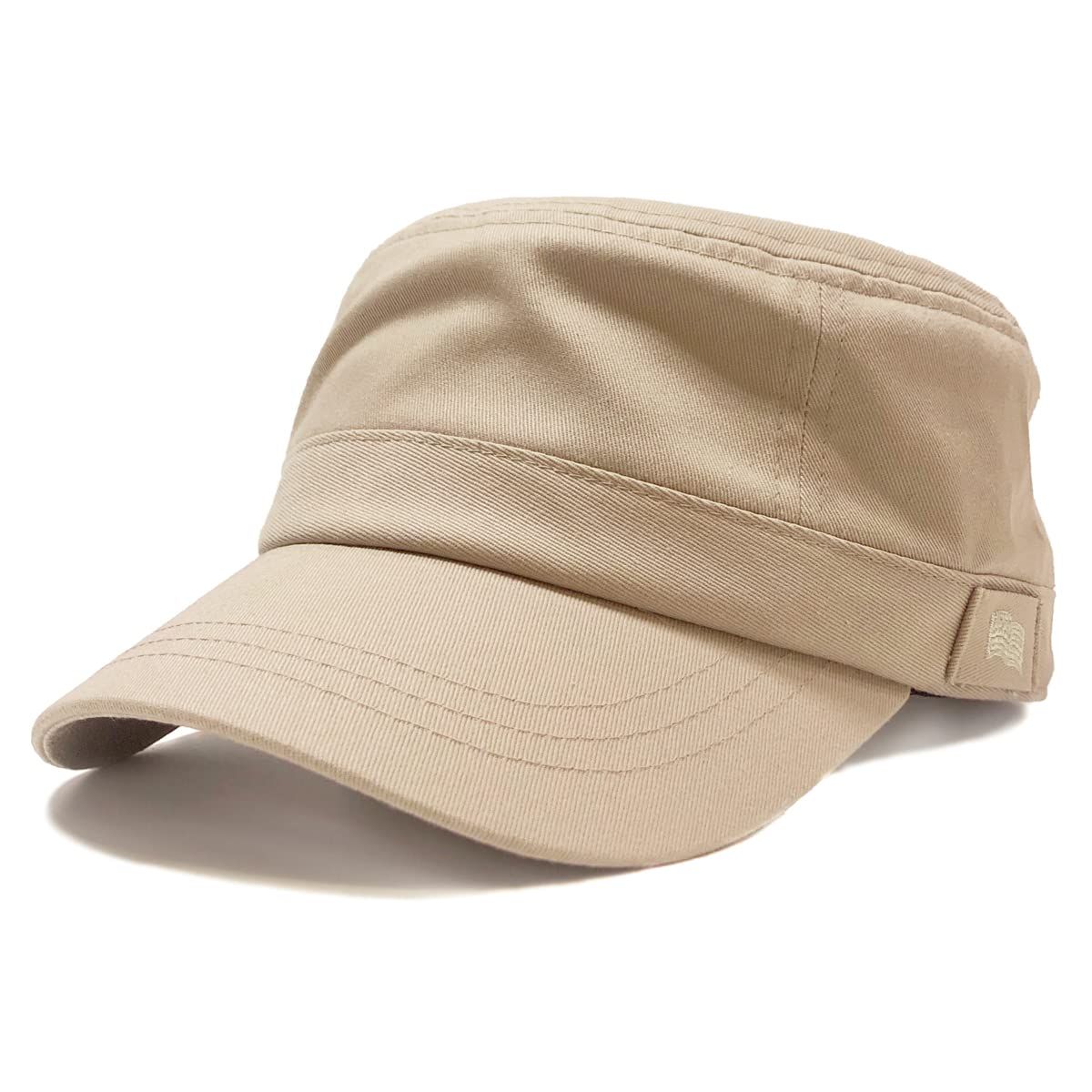 ベーシックエンチ American Work ワーク キャップ 帽子 深め レディース メンズ キッズサイズ フリーサイズ (L.BEIGE， ビッグサイズ) [L.BEIGE] [60.0-62.0 cm]