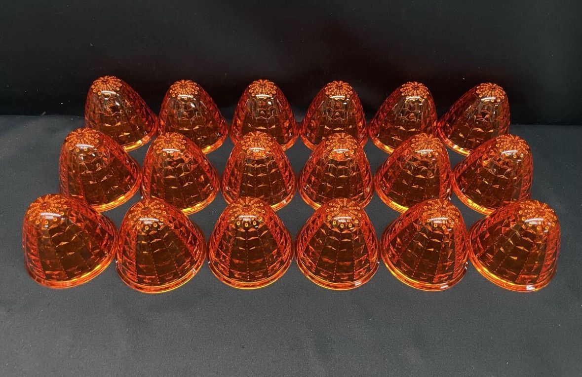 廃番品　HANABIマーカーレンズ　18個　濃い橙　アンバー　オレンジ　 レトロ デコトラ アート IS 板橋用品製作所 トラックショップASC