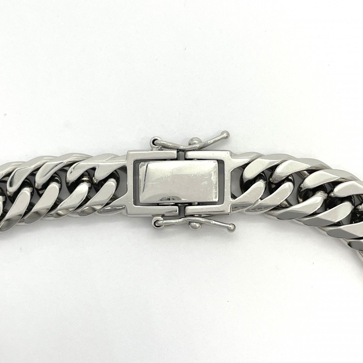 5khe035】喜平 ブレスレット Pt850 プラチナ 6面 ダブル 21.4cm 71.8g  