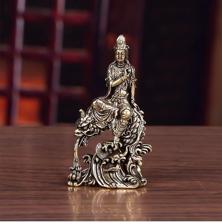 仏教美術 仏像 小仏像 鰲魚観音菩薩仏像 銅製品 銅器 - メルカリ