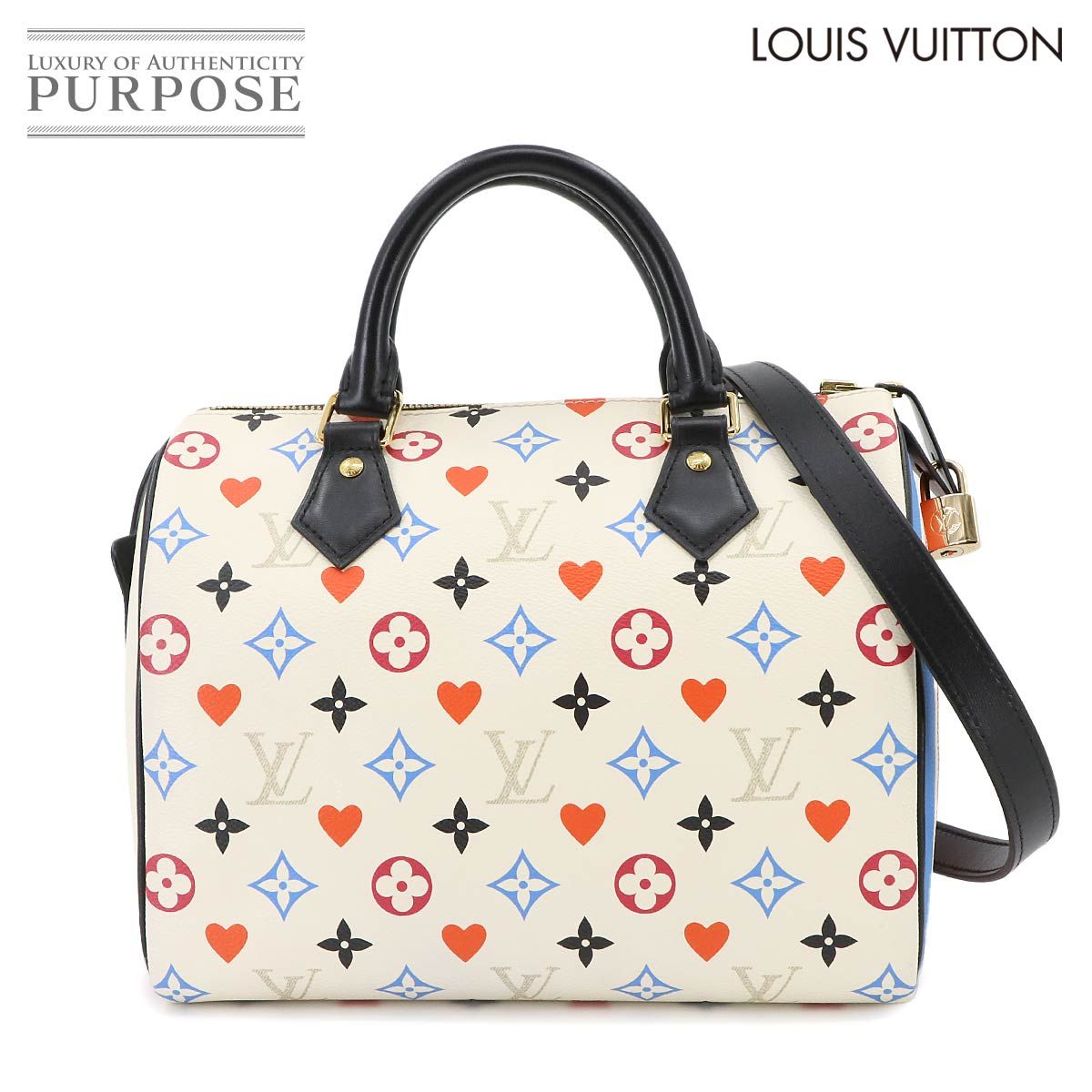 ♥ 展示品 ルイ ヴィトン LOUIS VUITTON ゲーム オン モノグラム スピーディ バンドリエール 25 ブロン ハンド バッグ M57466 90284811