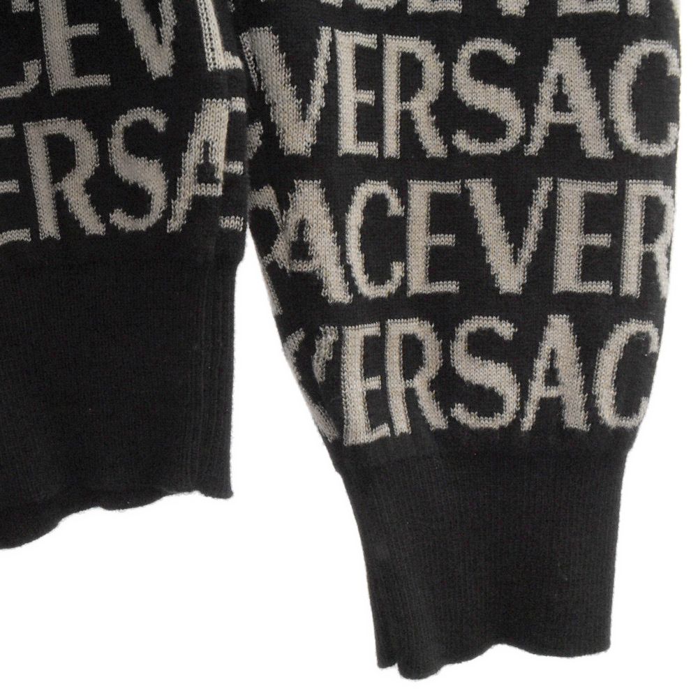 VERSACE (ヴェルサーチ) ブランドロゴ クルーネックニット セーター 総 