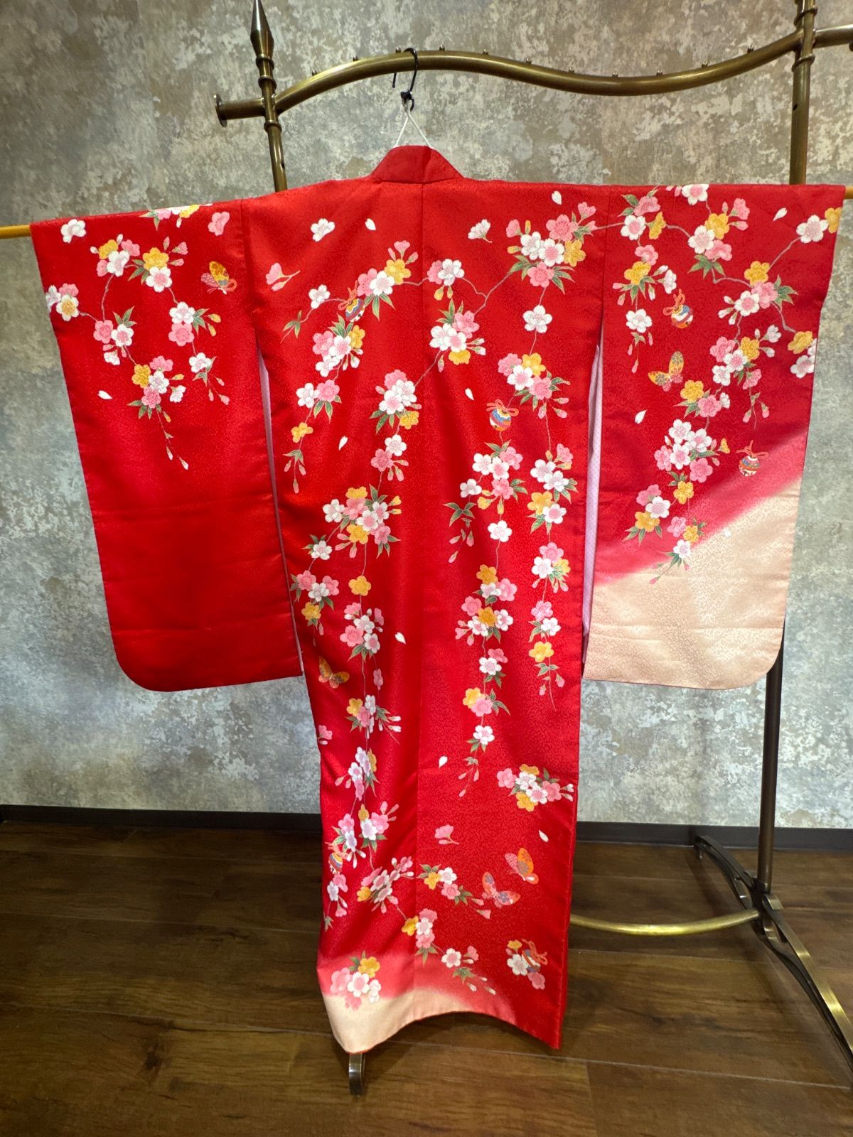 七五三 七歳 7歳 女の子 着物 赤 花柄 - メルカリ