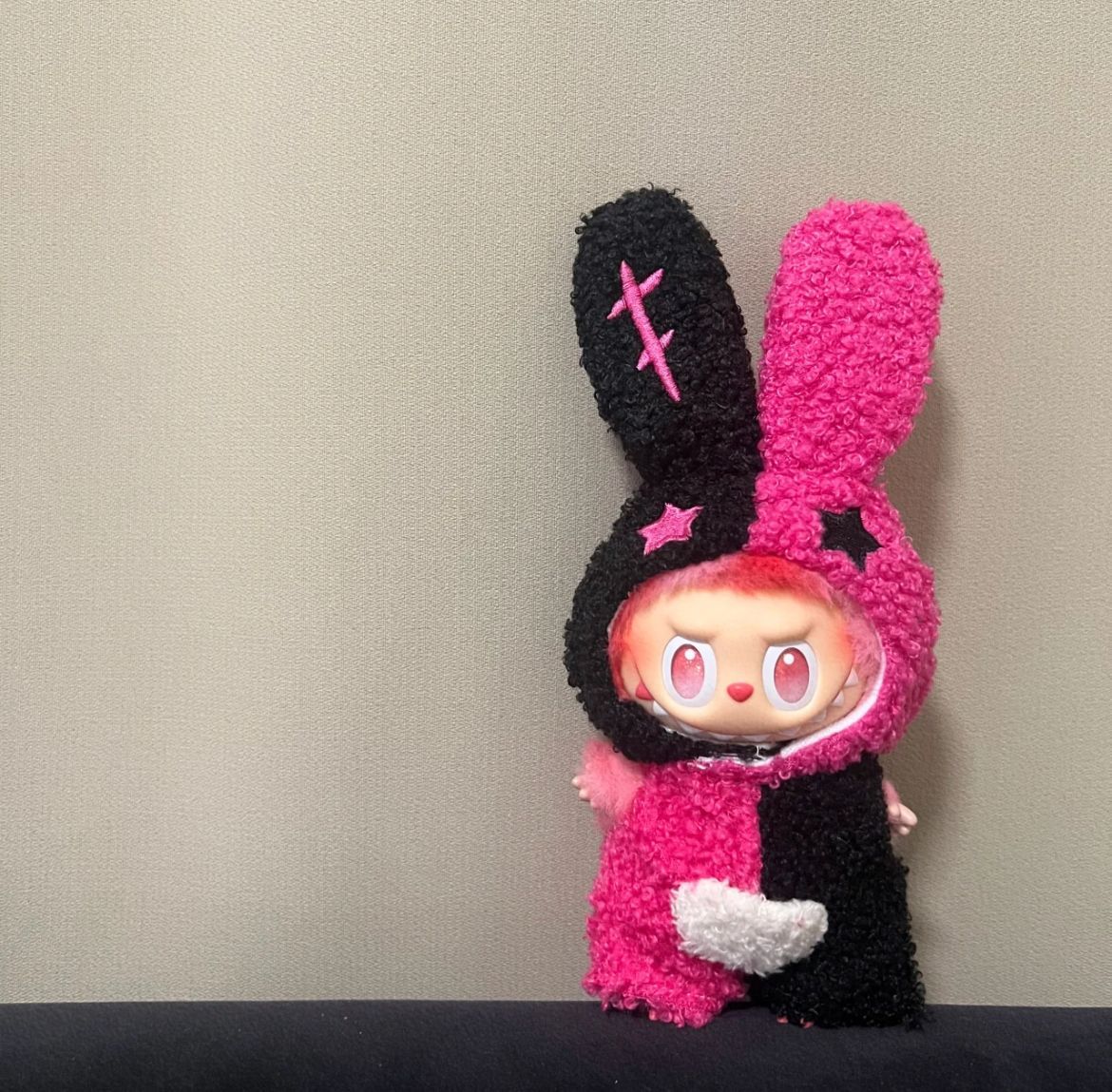 ハンドメイドー】Lububu ラブブ ぬいぐるみ ピンク ブラック