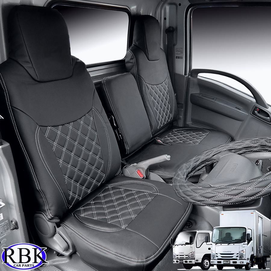 キルティング★いすゞ ISUZU エルフ 新品!PVCレザーシートカバー シートカバー いすゞ 07 エルフ 標準用 黒 ブラック 助手席