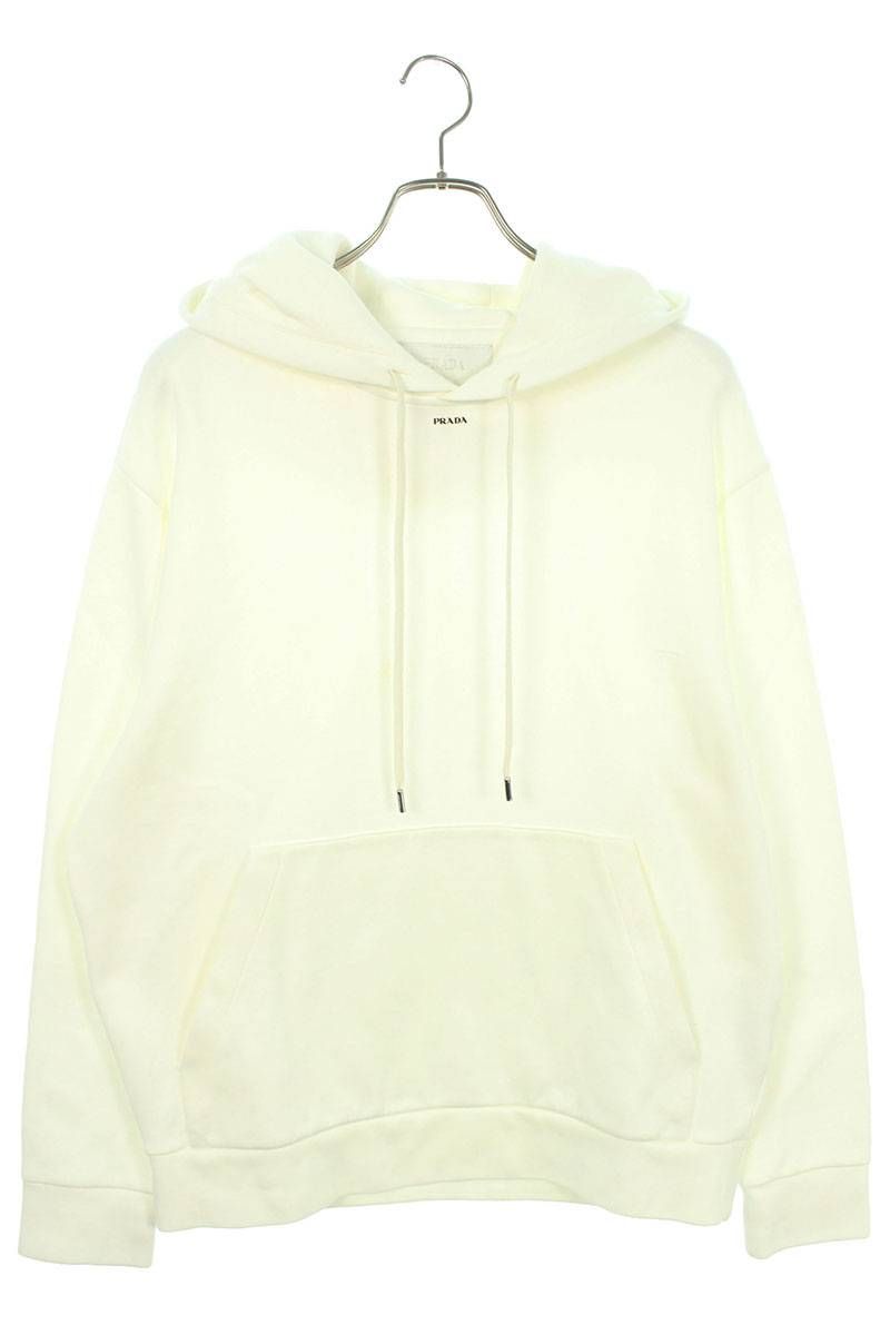 PRADA ロゴ ホワイトパーカー　Mサイズ PRADA ロゴ ホワイトパーカー Mサイズ