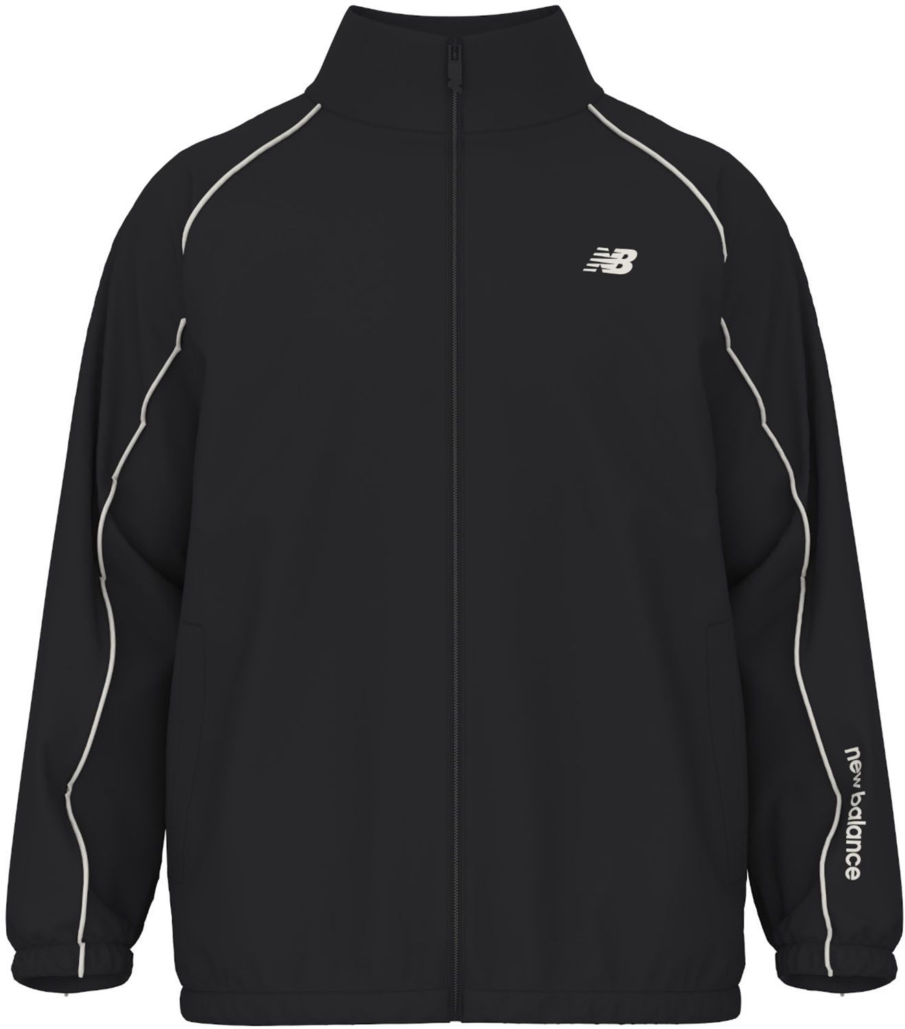 ニューバランス New Balance 53ウーブントラックジャケット 裏トリコット起毛 上着 裏起毛 3シーズン トレーニング ランニング ジョギング ジム ウォームアップ ウエア ルーズシルエット AMJ53171 BK ブラック