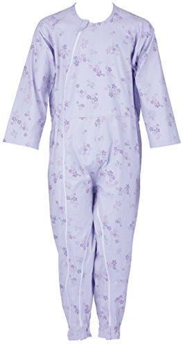 【新品・3営業日で発送】フットマーク 介護つなぎ服（前開き）　L 403420　パープル／さくら柄 7,012円