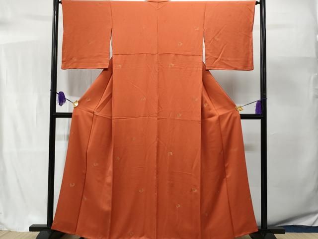 平和屋着物□上質な小紋 寿光織 枝桜文 暈し染め 金糸