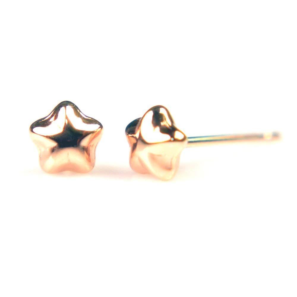 フィットキャッチ K18PGピンクゴールドスターピアス 4mm 小 1ペア両耳販売 スター 星 スターピアス ピンクゴールド 18金 K18pg ニッケルフリー yokomountain フィットキャッチ