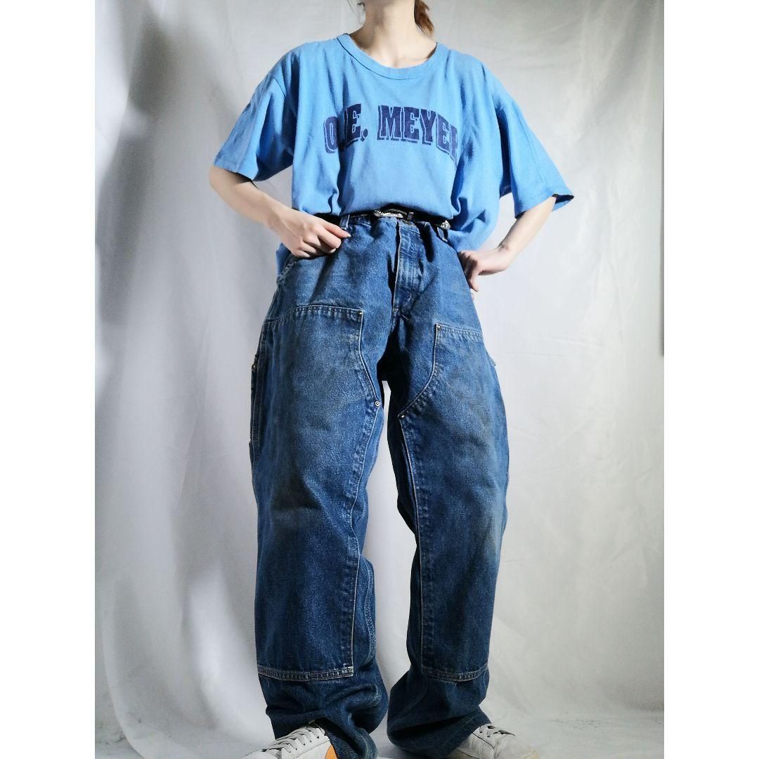 90s USA製 ラッセルアスレチック シングルステッチ ビンテージ Tシャツ ライトブルー メンズ XL