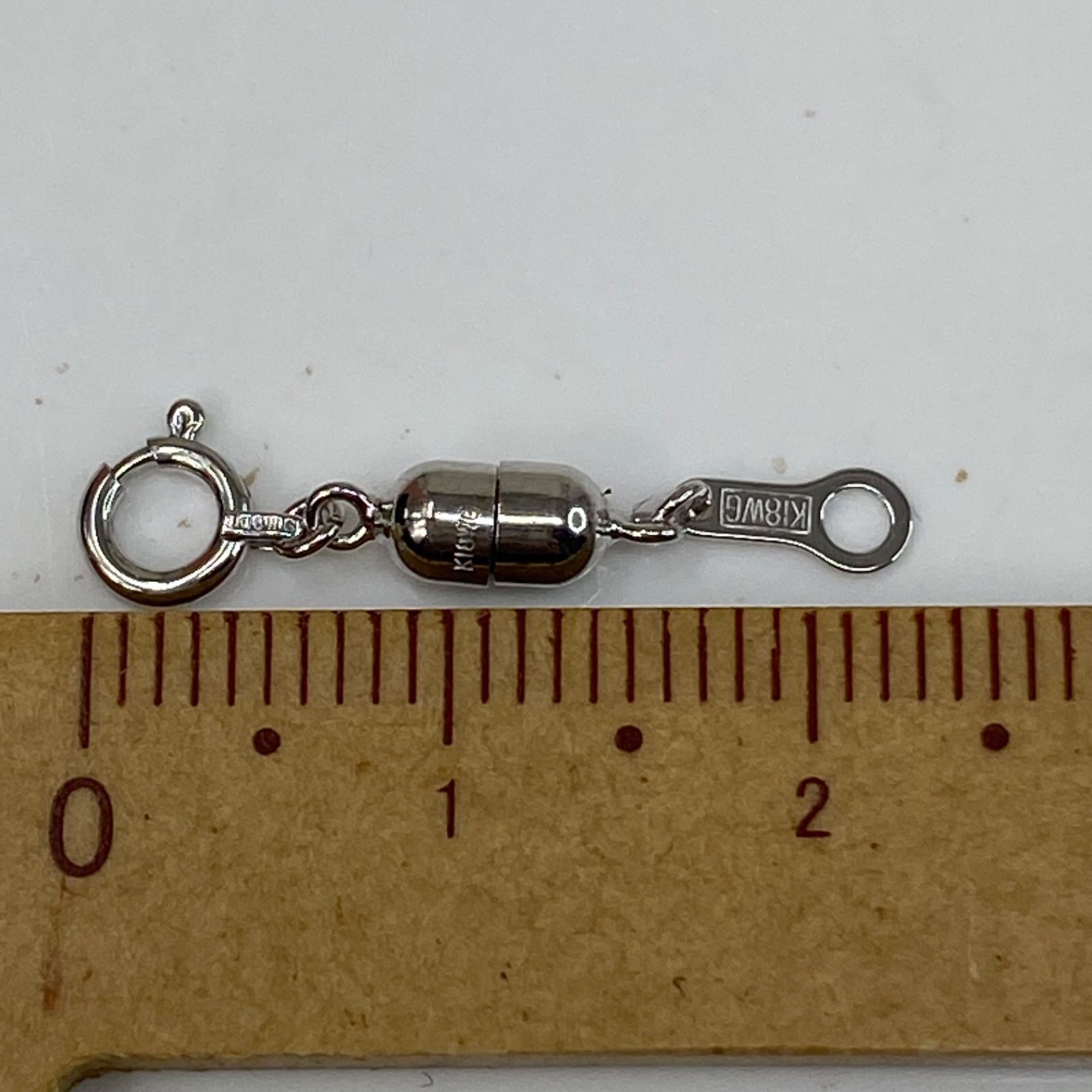 k18WG AU750 18金 マグネットクラスプ ヒキワ、プレート付き
