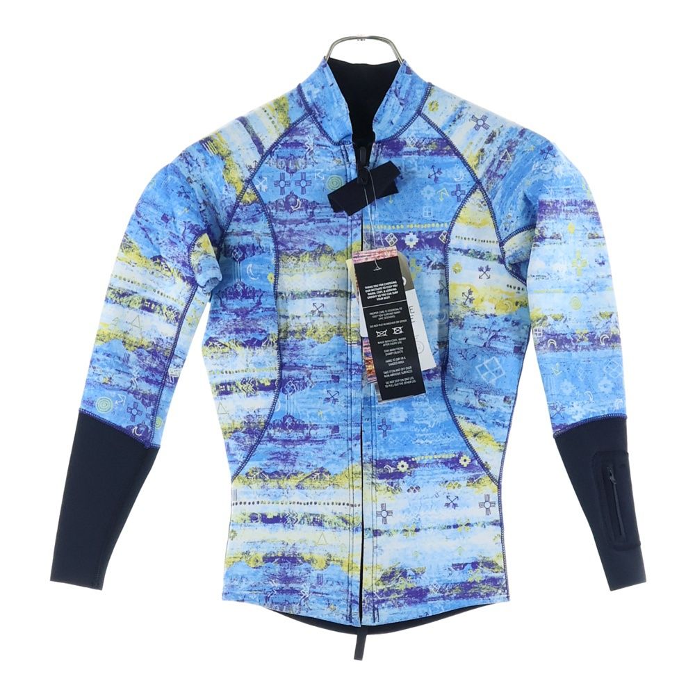 KASSIA カシア KASSIA カシア フロントジップロングスリーブスプリングウェット レディース 総柄スイムウェア 水着 ブルー