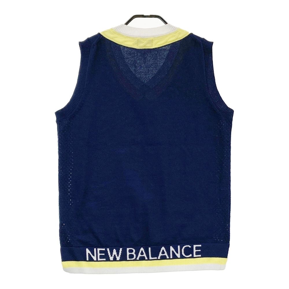 サイズ：2 NEW BALANCE GOLF ニューバランス  ニットベスト  ネイビー系 [240101485810] ゴルフウェア レディース ストスト NEW BALANCE GOLF ニューバランス ニットベスト ネイビー系 2