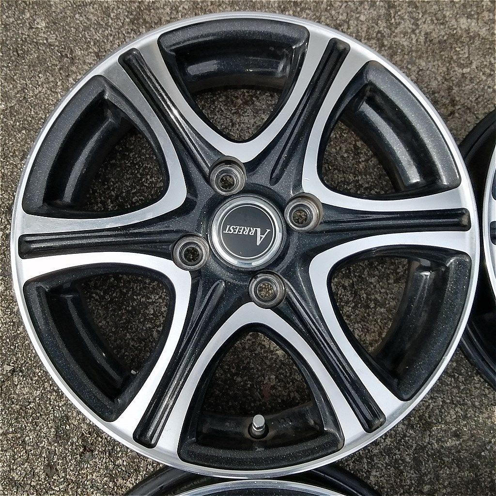 社外アルミ　14インチ　14x4.5j 4/100 45 4枚　軽自動車にどぞ 4本 送料無料 14インチ アルミホイール 4.5J +45 JWL VIA 4穴
