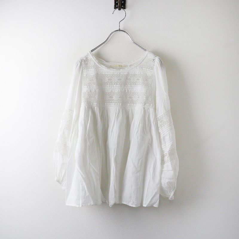 ヌキテパ ne Quittez pas インド製 刺繍ブラウス/ホワイト トップス