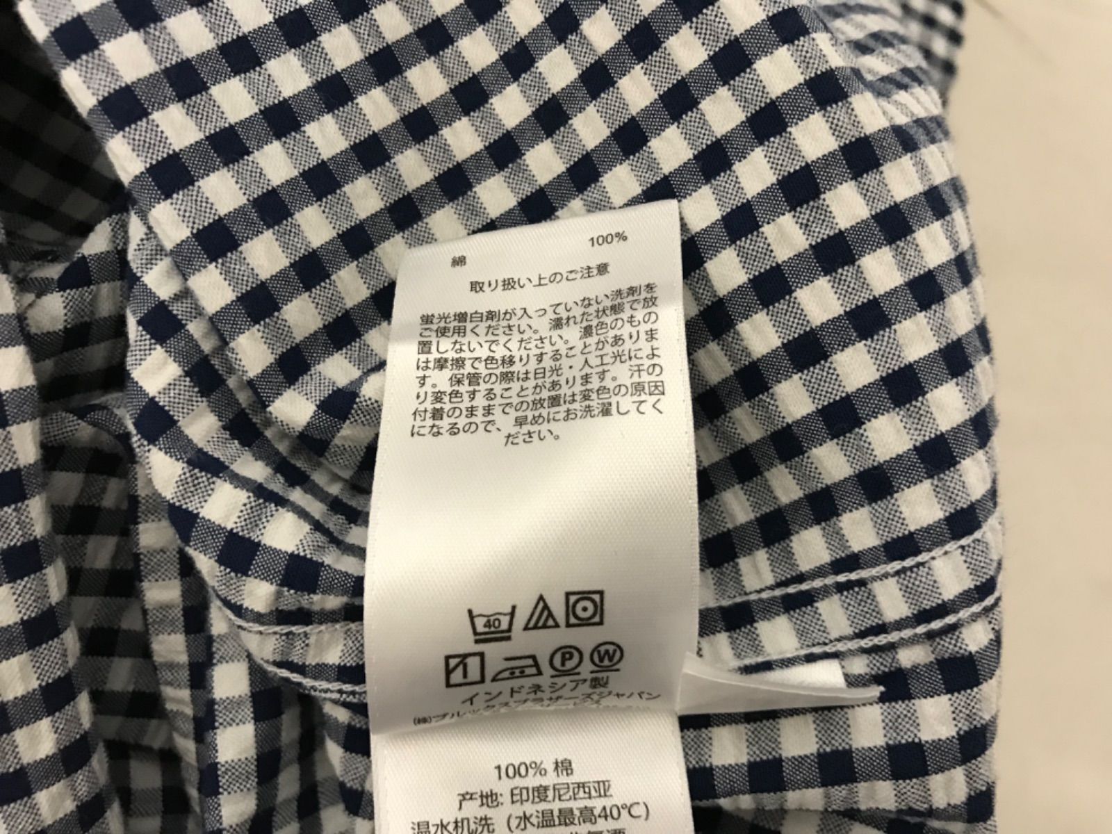 美品本物ブルックスブラザーズBrooksBrothersコットンチェック柄ロゴ  