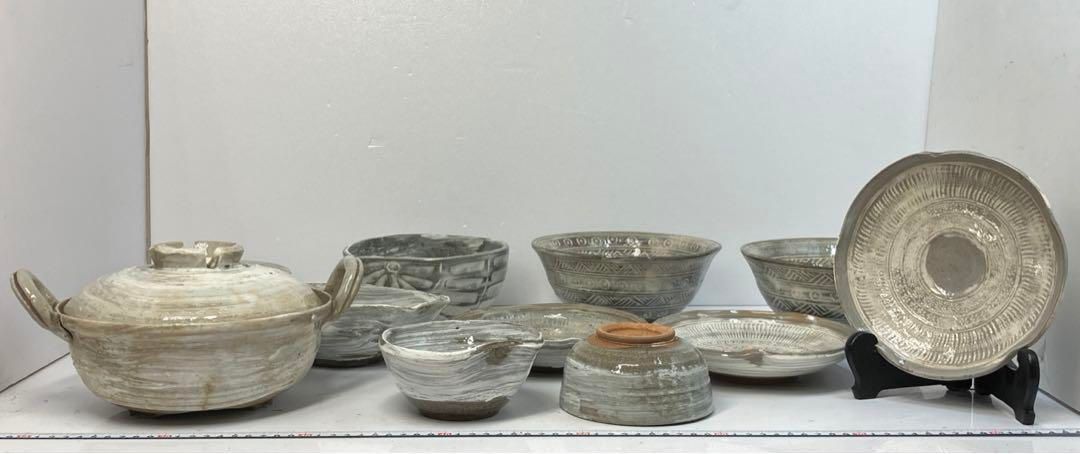 清水六兵衛 白泥象嵌食器