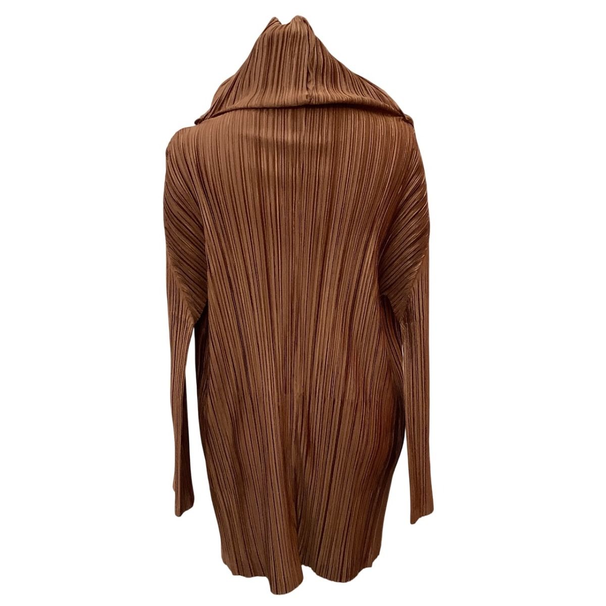 ISSEY MIYAKE ターコイズとブラウンカーディガン　サイズM ♪♪ISSEY MIYAKE イッセイミヤケ PLEATS PLEASE カーディガン
