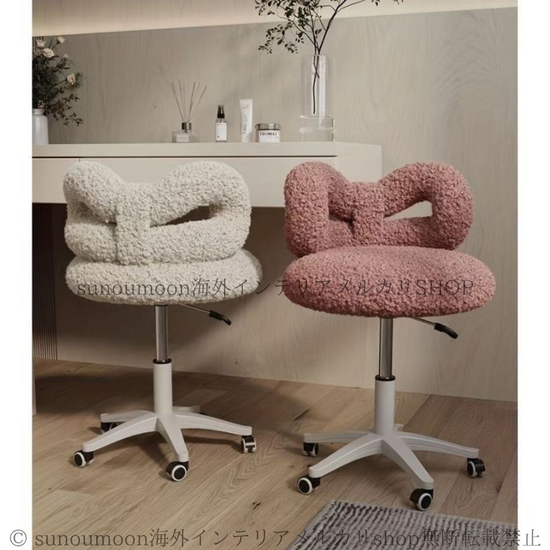 リボンチェア 椅子 高反発スポンジ デスクチェア ドレッサー