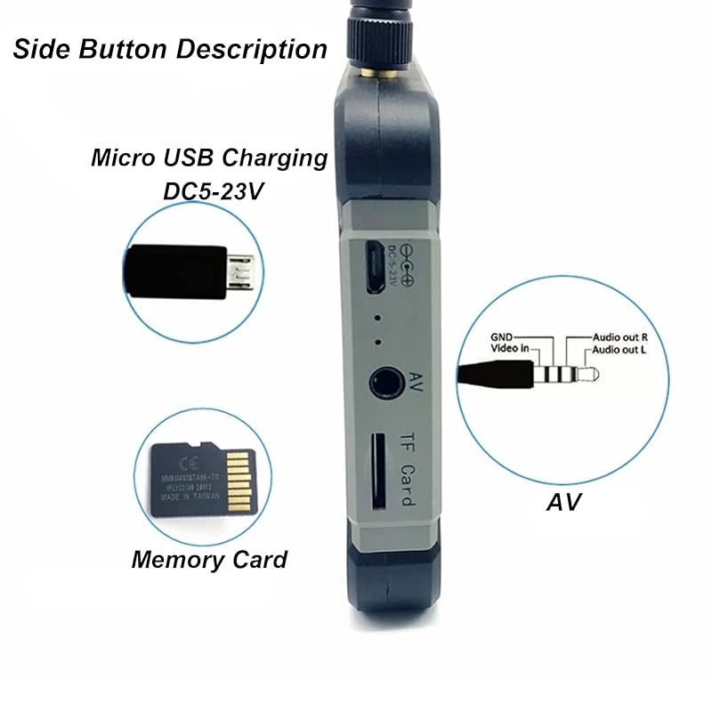 FPV受信機モニター、 DVR機能付き7インチLCDスクリーンレシーバーモニター 5.8Ghz 40チャンネルレシーバー内蔵バッテリー  RCドローンの表示画面 FPV ドローン クアッドコプター用 0 - メルカリ