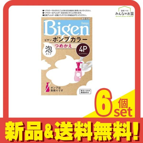 ビゲン ポンプカラー つめかえ 4P ピュアブラウン 1組入 6個セット まとめ売り