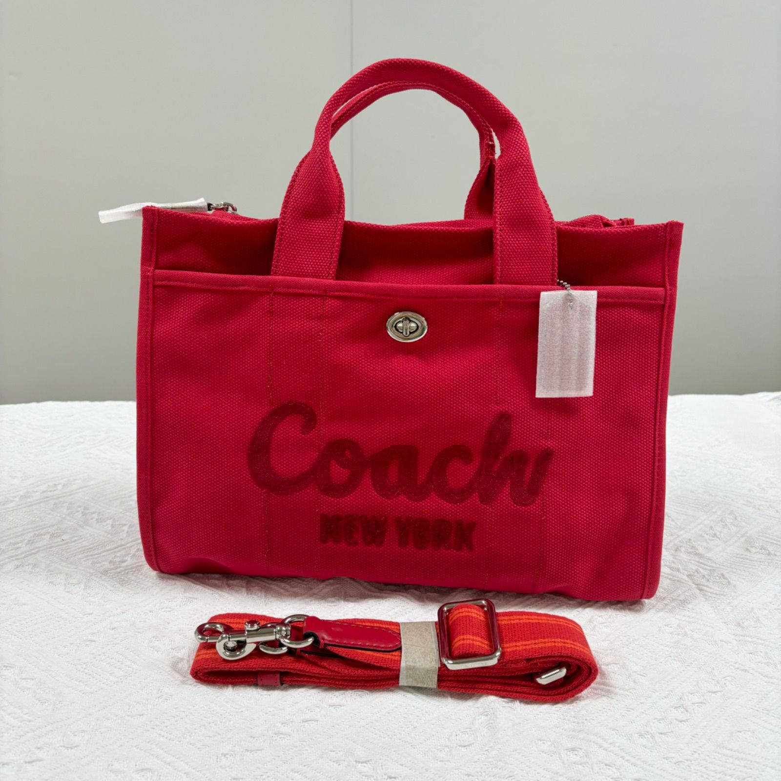 COACH コーチ キャンバス カーゴ トート 34 レッド 新品未使用 - メルカリ