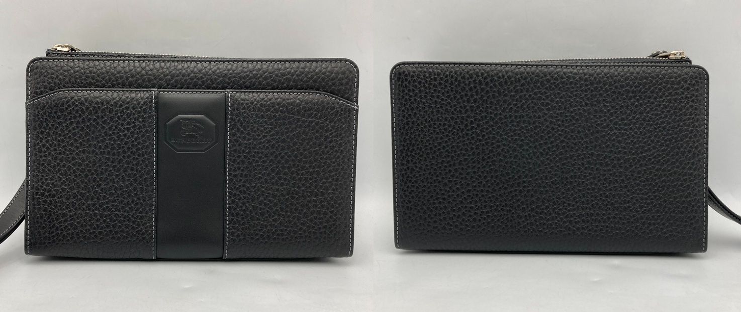 BURBERRY LONDON バーバリーロンドン レザー セカンドバッグ クラッチバッグ ブラック D4