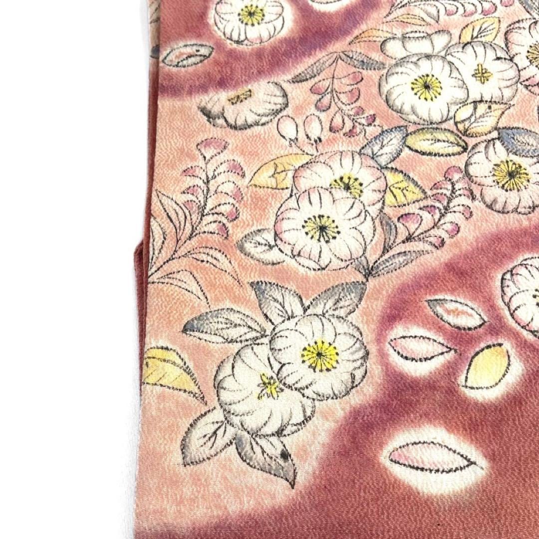 名古屋帯　辻ヶ花　リーフ　グラデーション　ちりめん　着物　054a d 名古屋帯 辻ヶ花 リーフ グラデーション ちりめん 着物 054a d