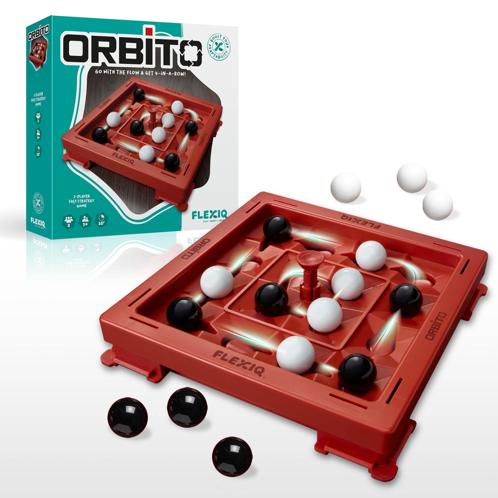 FlexiQ Orbitoボードゲーム - 大人と子供向けの戦略ゲーム 7歳以上 2人用戦略ボードゲームとフィジェット