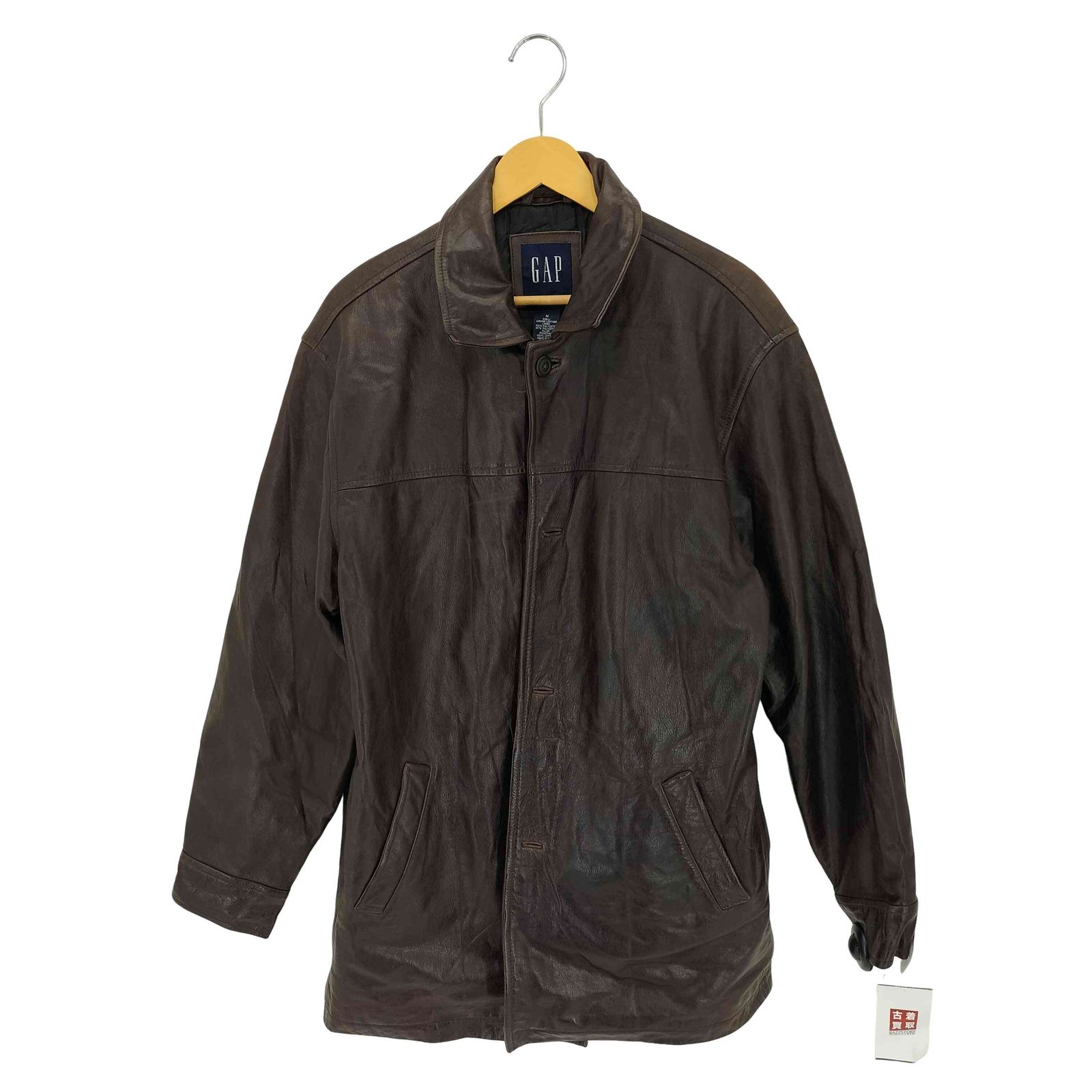ギャップ Gap 90-00s OLD GAP 紺タグ レザー カーコート メンズ M
