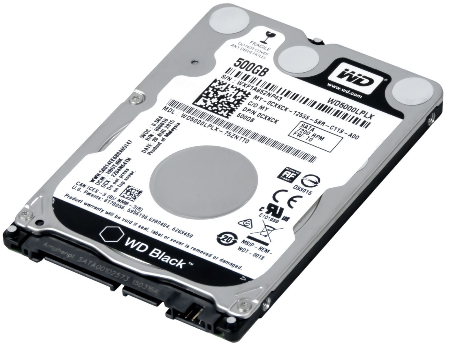 Western Digital WD5000LPLX 500GB 7200U | Min 32MB SATA III 2.5 Hard Drive