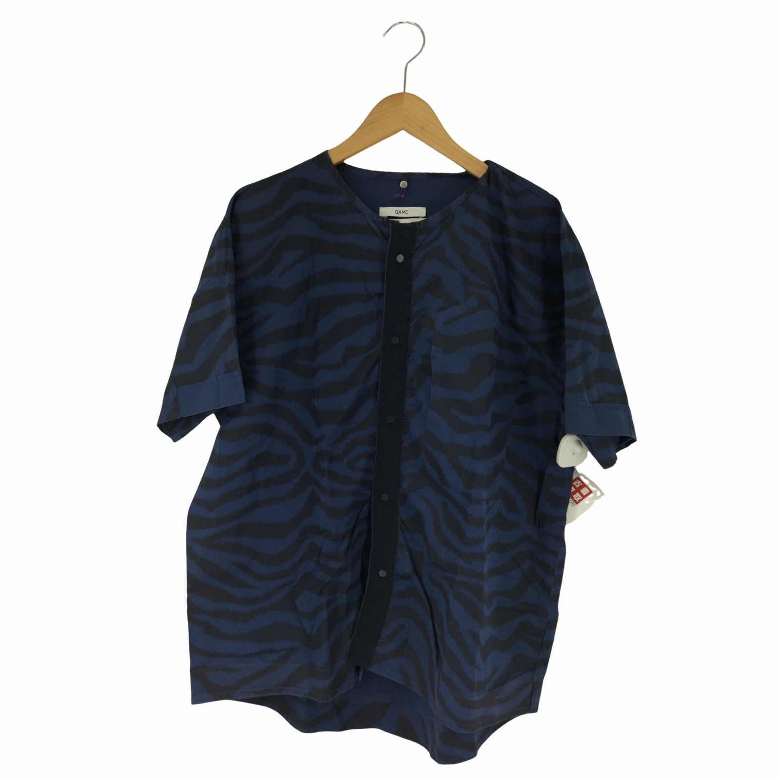 オーエーエムシー OAMC ゼブラ柄 S/S ノーカラーシャツ メンズ import 