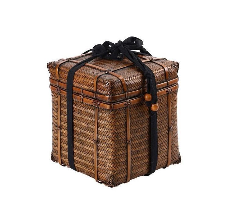 杏子】茶具收納盒 茶道 提籃籠 竹細工 收納 竹工芸