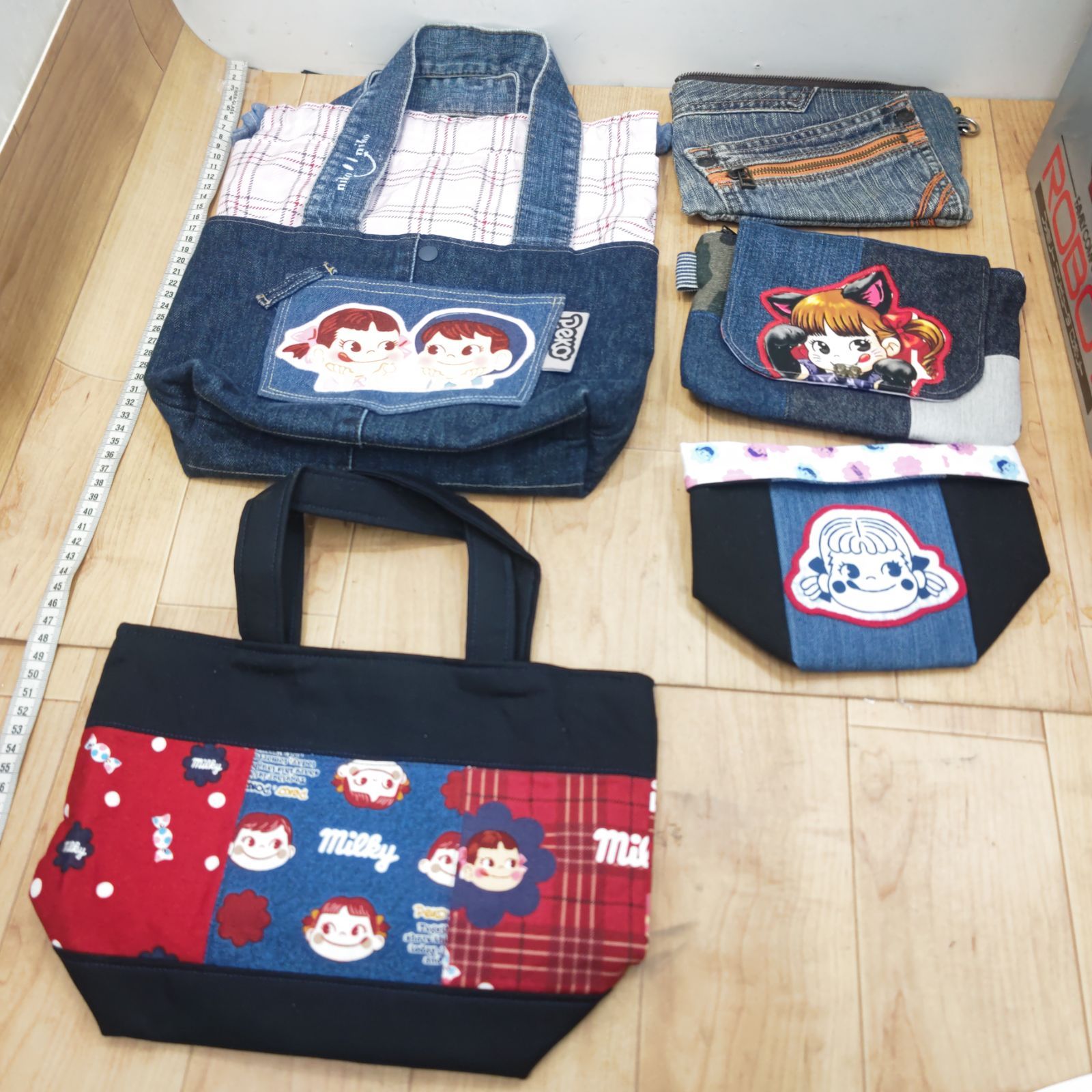 デニム柄 トートバッグ