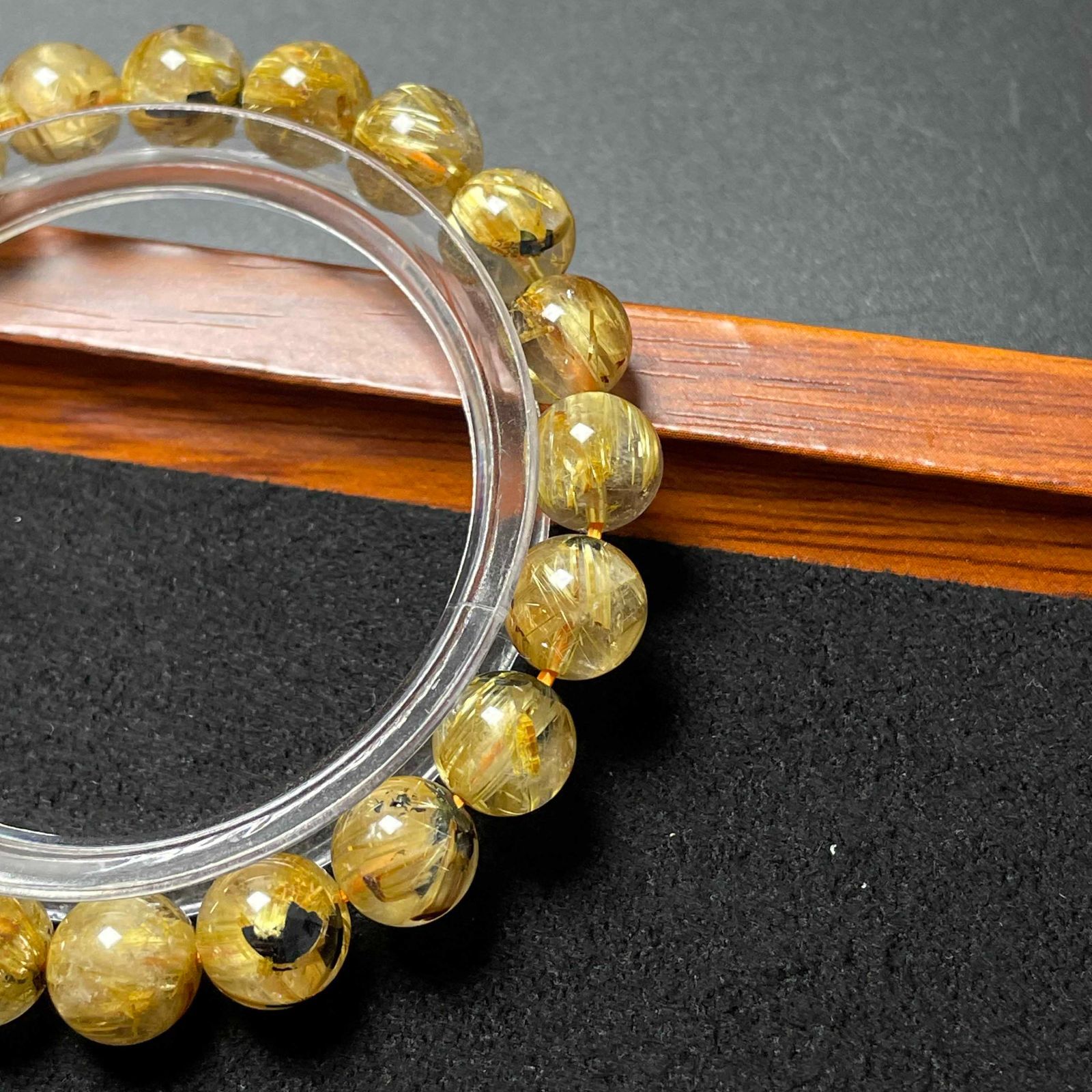 EU製 太陽花タイチンルチル 黄金針水晶 金運 開運 ゴールド ブレスレット パワーストーン プレゼント2 8.8-9.3mm ZB9209 CAMPINGPARCCENTRAL_COM