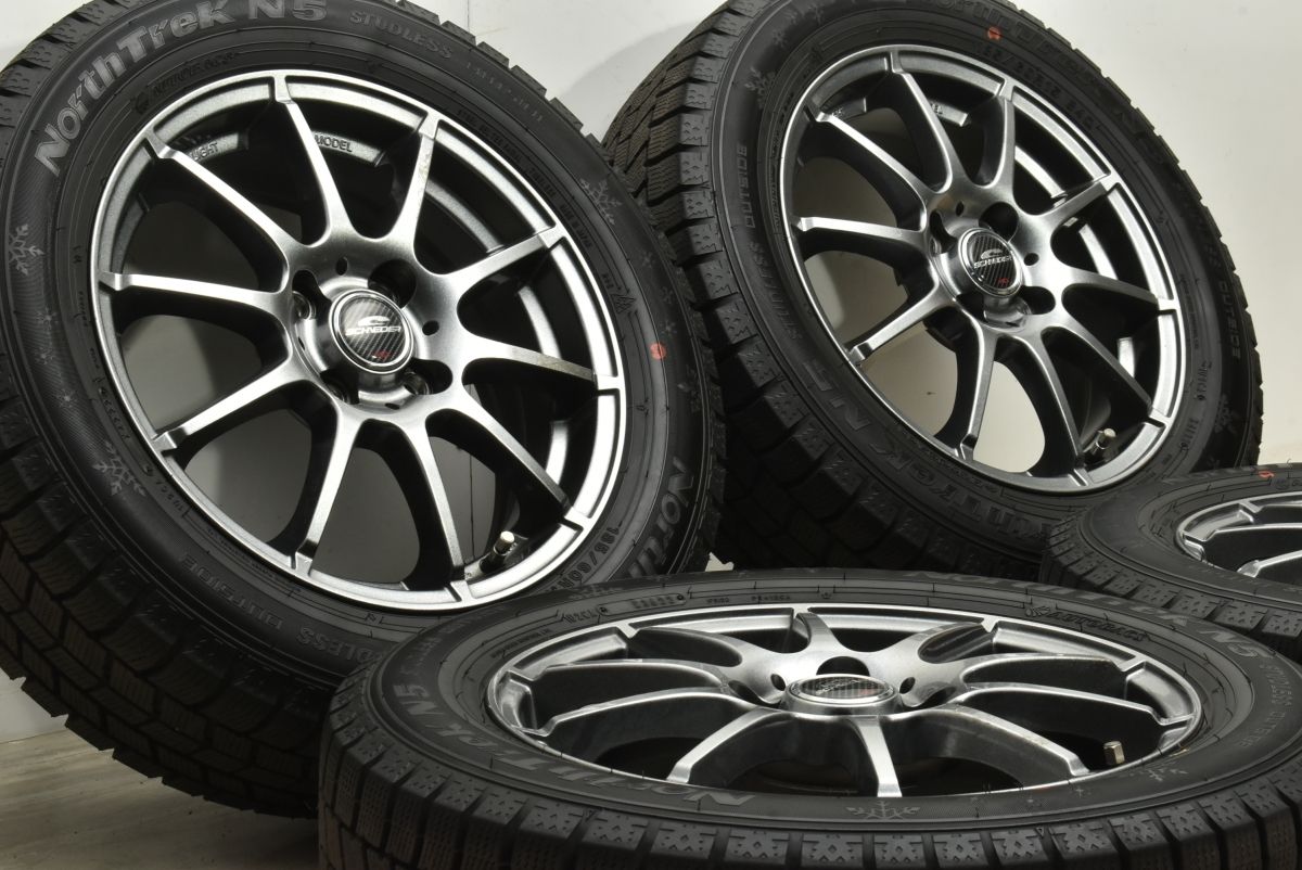 春／夏商品続々入荷！ バリ溝 シュナイダー 15in 5.5J 45 PCD100 ノーストレック N5 185 60R15 フィールダー アクア ヴィッツ ヤリス フィット スイフト