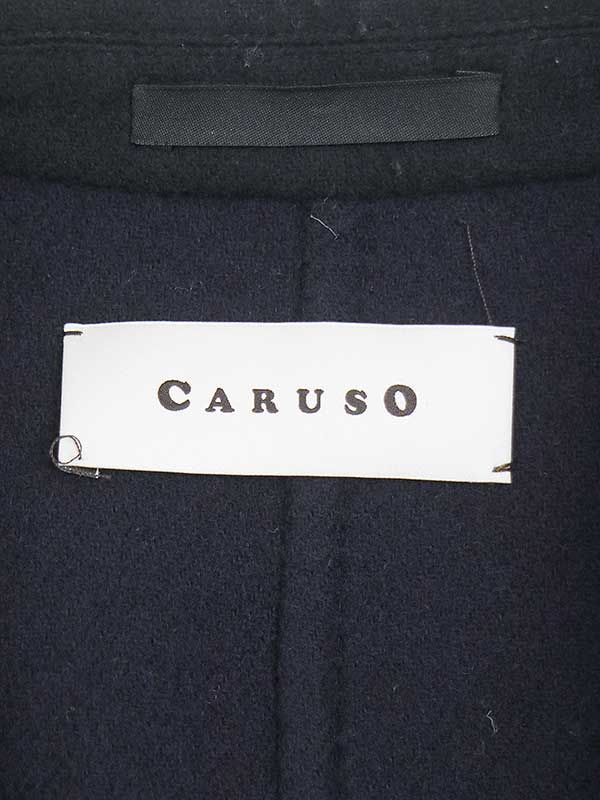 CARUSO カルーゾ CARUSO 2TONE D/F CHETR ウールコート ブラック 44