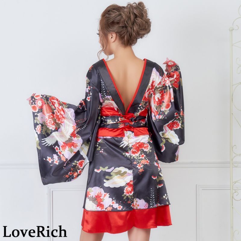 LoveRich ラブリッチ 【5カラー/2点セット】和柄 花魁 着物 ミニ