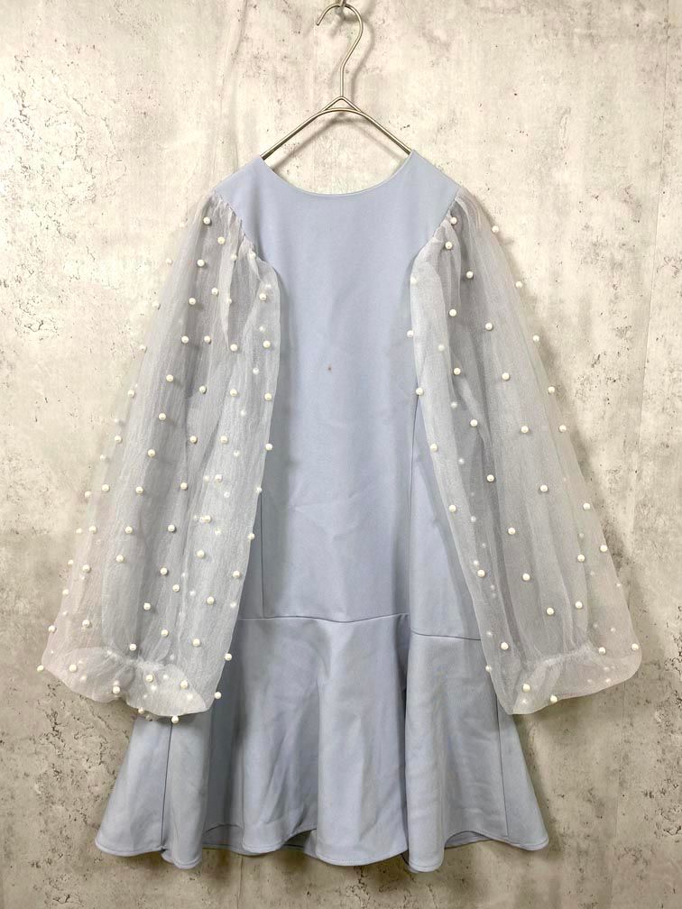 eimy istoire エイミーイストワール 1123630717-0 定価23100円 パールスプリンクルミニ ワンピース sizeF|水色 ◎レディース