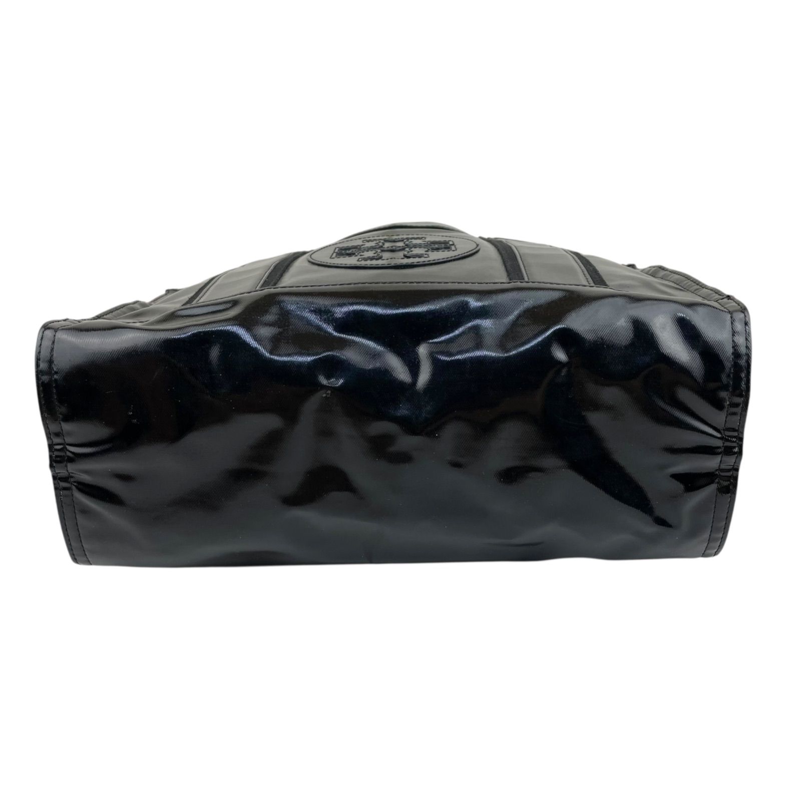 美品✨トリーバーチ トートバッグ パッファ エラ ナイロン デカロゴ ブラック 美品 Tory Burch トリーバーチ トートバッグ エラ デカロゴ パテント