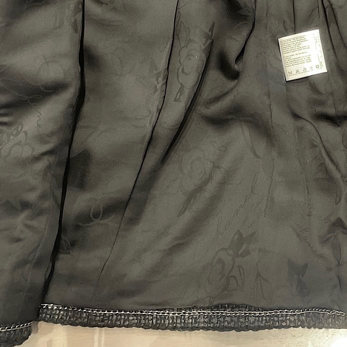 CHANEL シャネル ノーカラージャケット SIZE 38 ココボタン ブラック