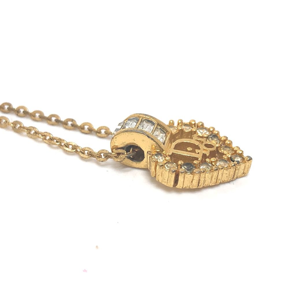 Dior ディオール ネックレス ロゴ ハート ジルコニア GP - メルカリ