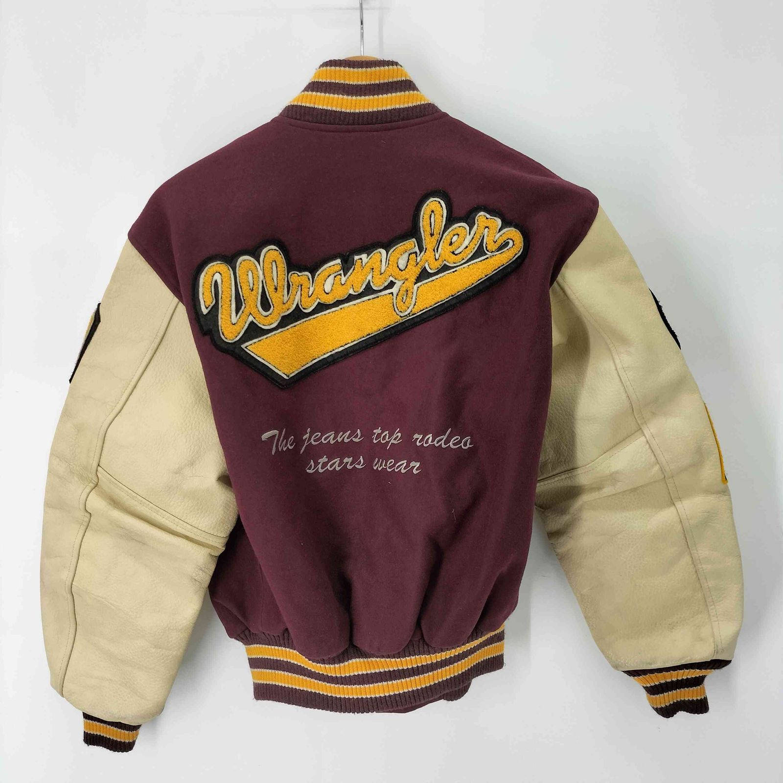 【Wrangler】スタジャン 袖レザー Wワッペン Lサイズ ヴィンテージ 2025年最新】Wrangler スタジャンの人気アイテム - メルカリ