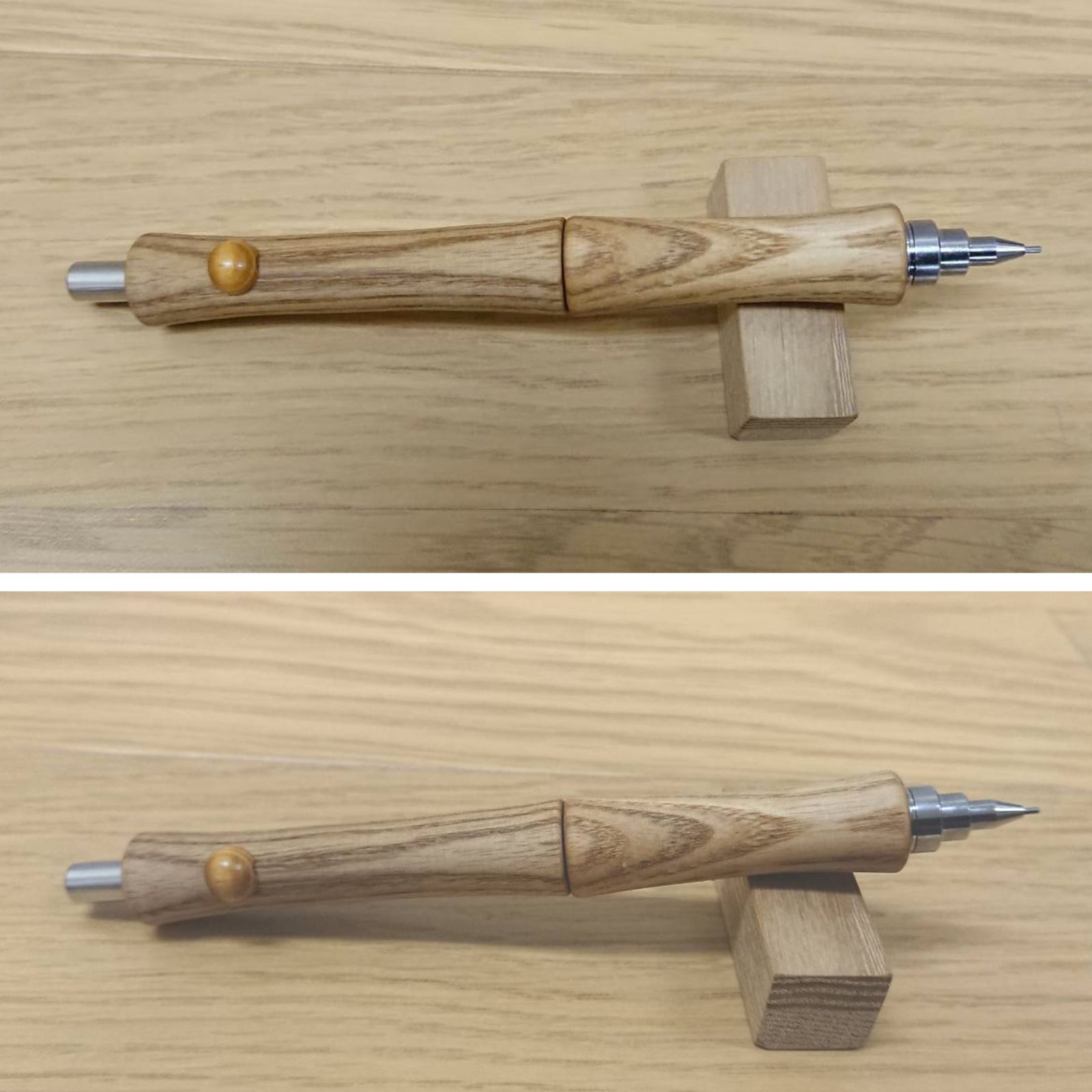 木軸シャープペンシル PG-オーク T-1B（茶色系） □製図用先端