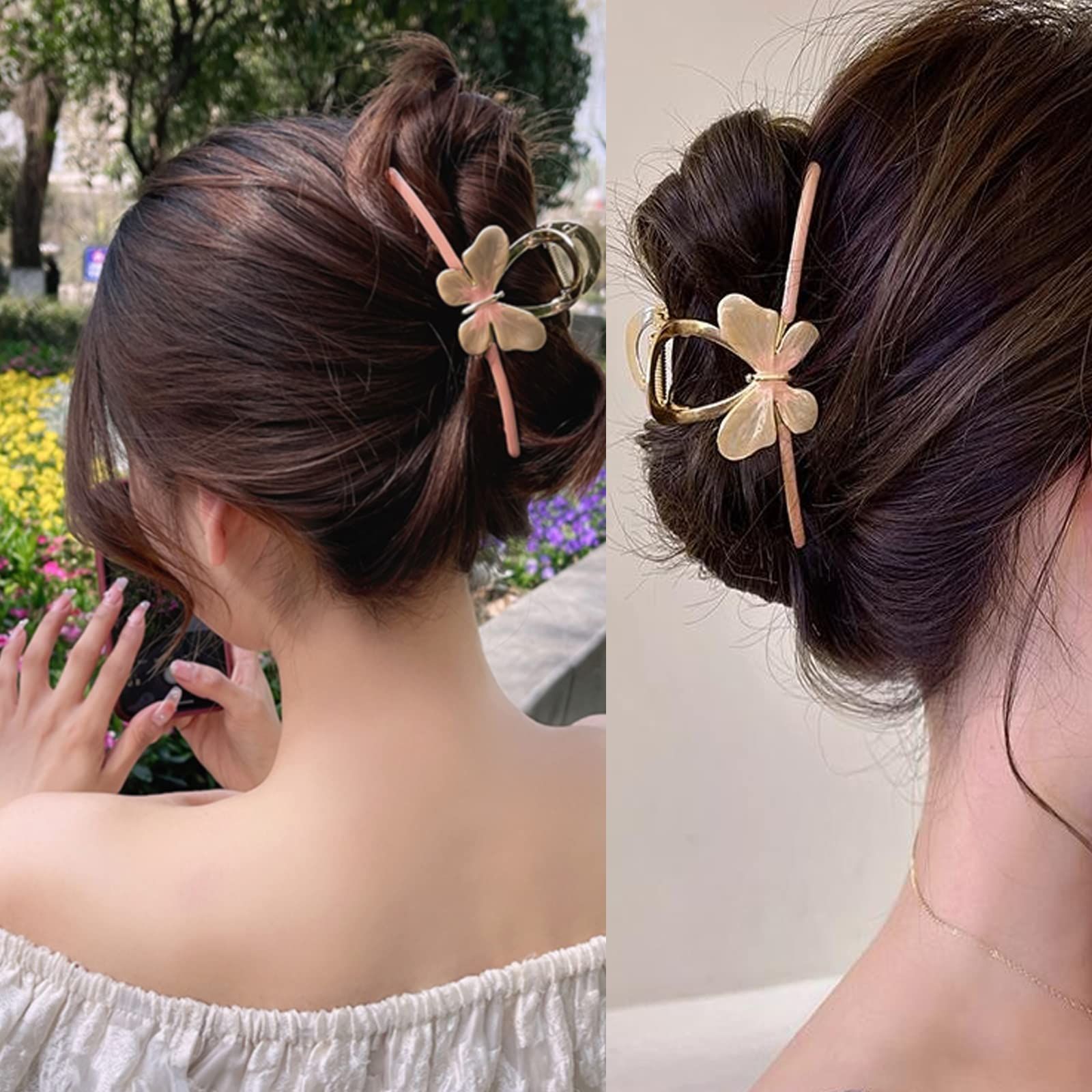  レディース用 贈り物 おしゃれ オフィス 韓国風 髪飾り 大きめ クリップ 髪留め ヘア ピンク シンプル ヘアクリップ バンスクリップ HAPVITAL クリップ クリップ 輪ゴム