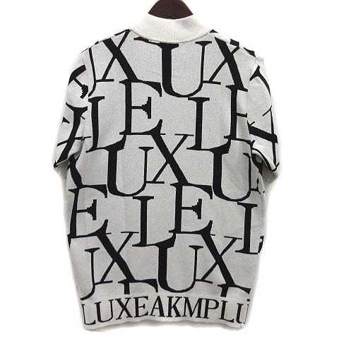 リュクスエイケイエムプラス LUXEAKMPLUS 総柄 ロゴ 半袖 モック